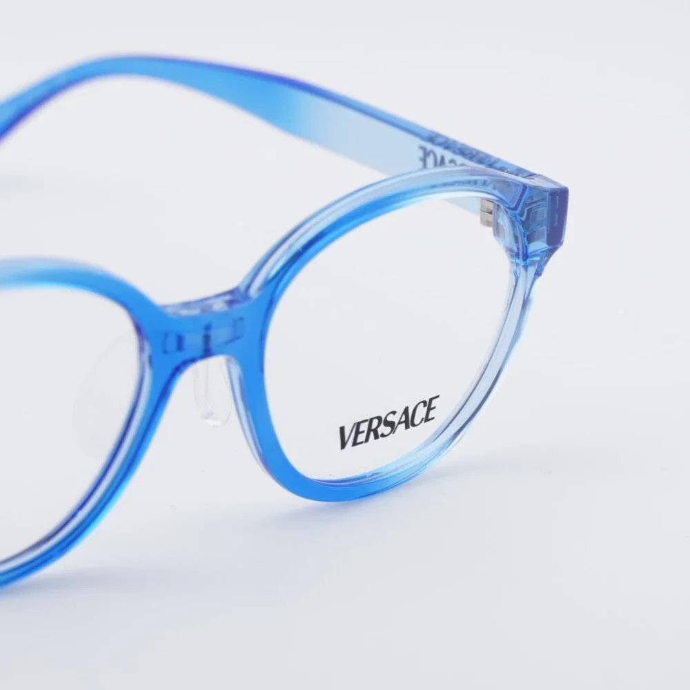 Versace Kids VK3012 5532 Eyeglasses Transparent Blue 47mm Round Frame